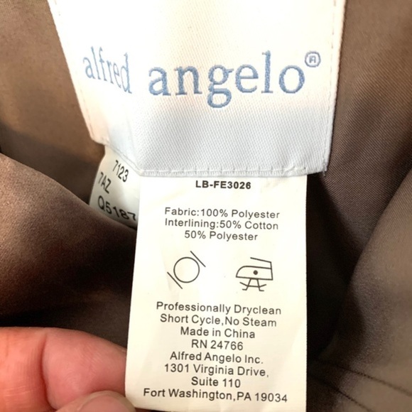 Alfred Angelo Tan Pink Cocktail Mini Dress Bridesmaid Bodycon Prom Size 8 - Picture 11 of 16